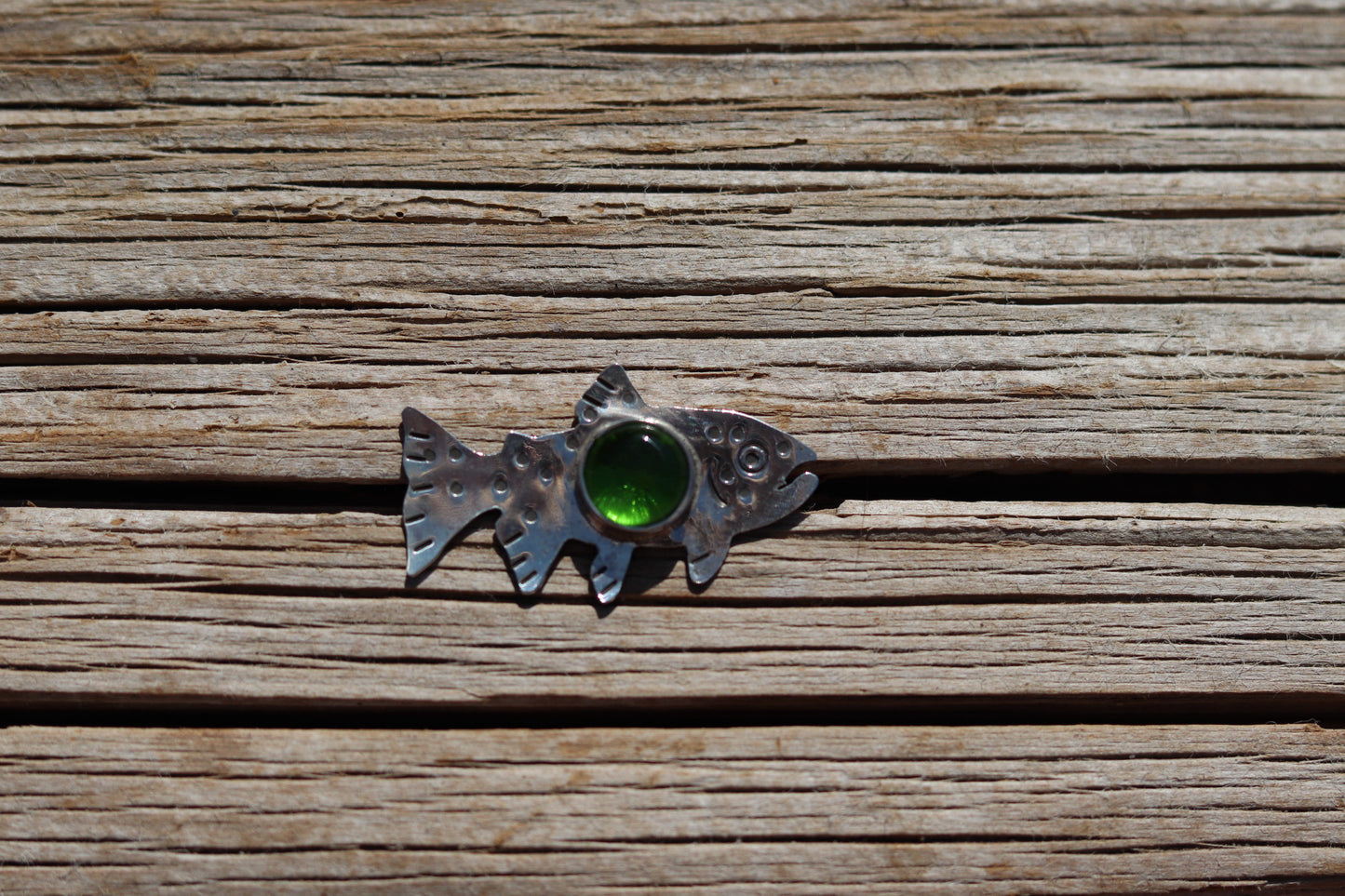 Genuine Leather Hat Band with Trout Pendant