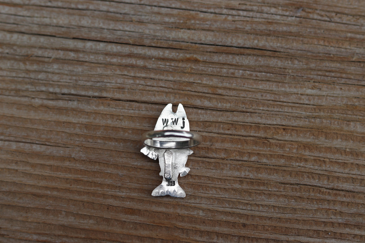 Deep Blue Sea Glass Trout Ring