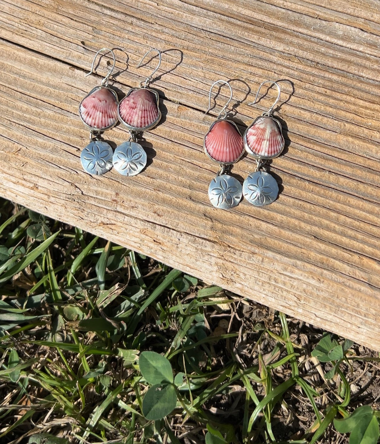 Shell Sand Dollar Charm Earrings