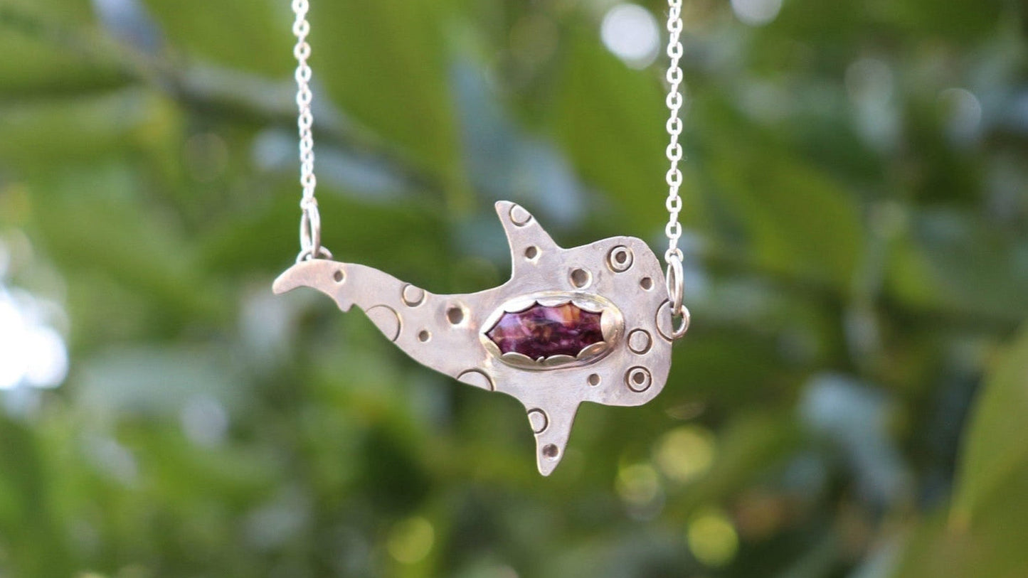 Purple Spiny Oyster Whale Shark Necklace