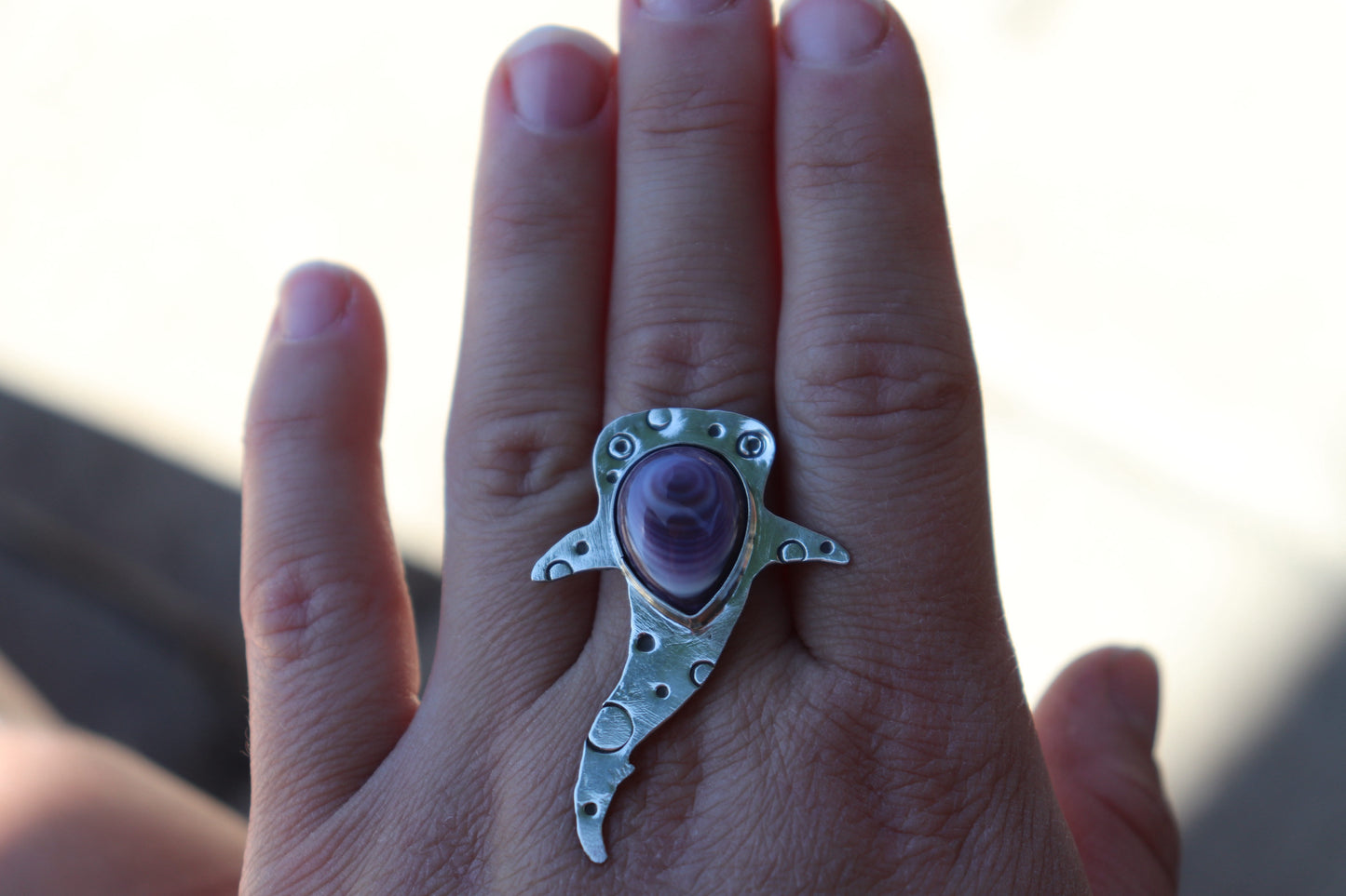 Wampum Quahog Shell Whale Shark Ring Made to Size