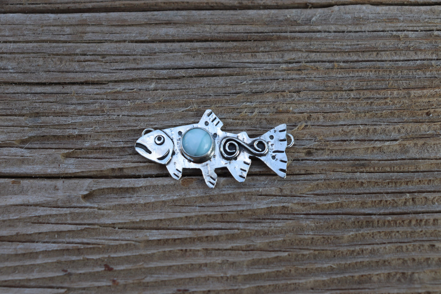 Larimar Swirl Trout Necklace