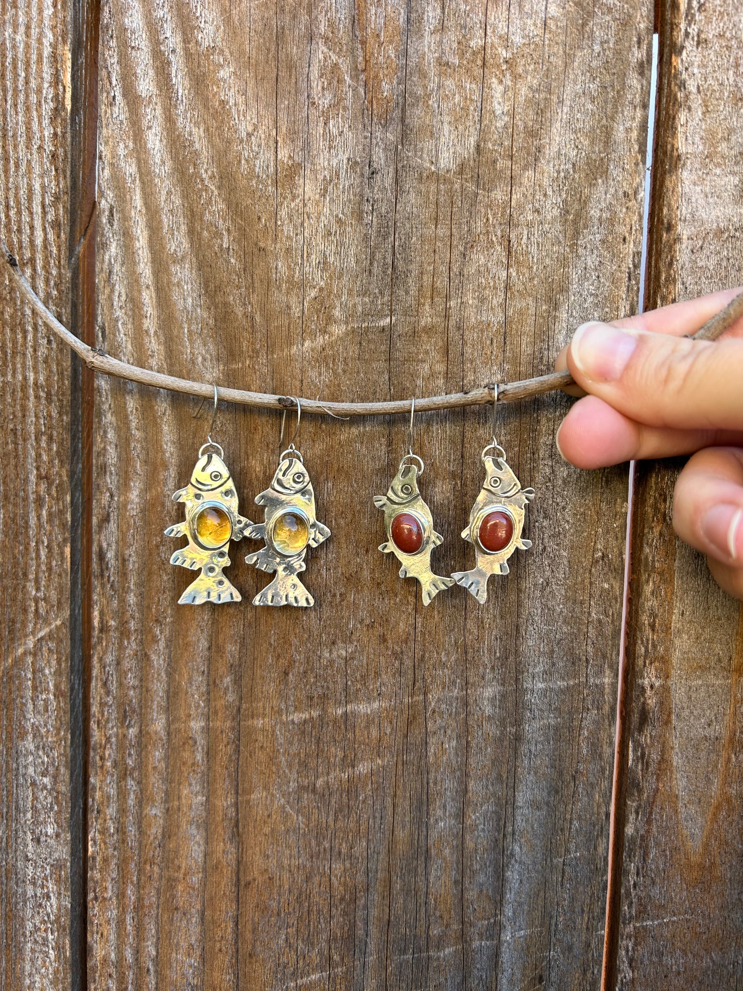 Red Jasper Salmon Earrings