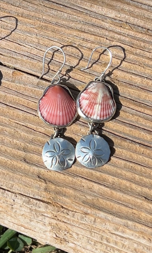 Shell Sand Dollar Charm Earrings