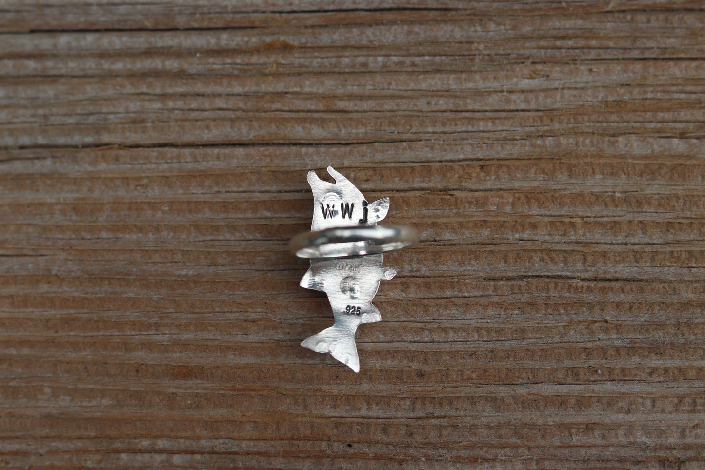 Green Sea Glass Salmon Ring