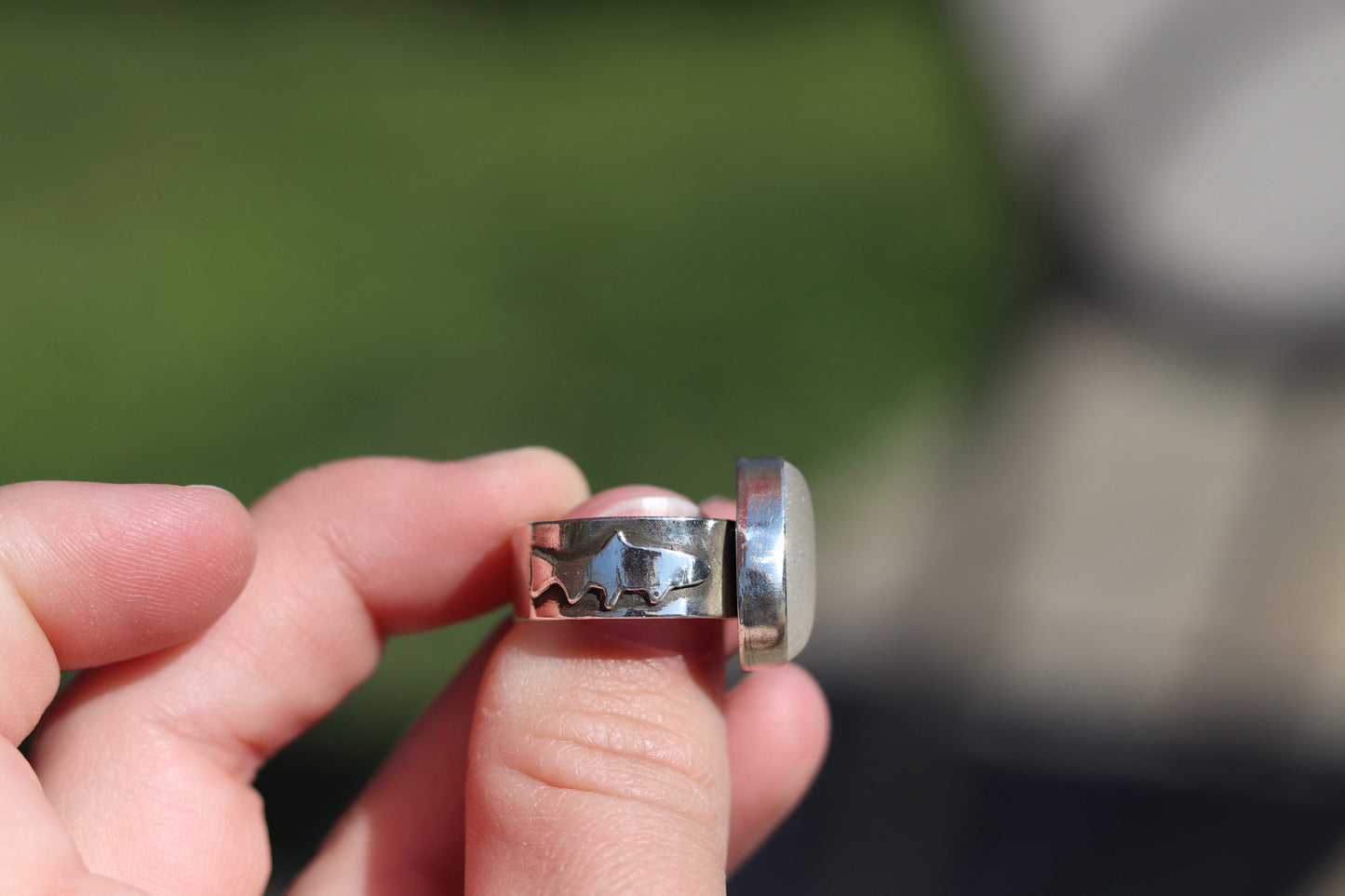Clear Chunky Sea Glass Ring Size 7