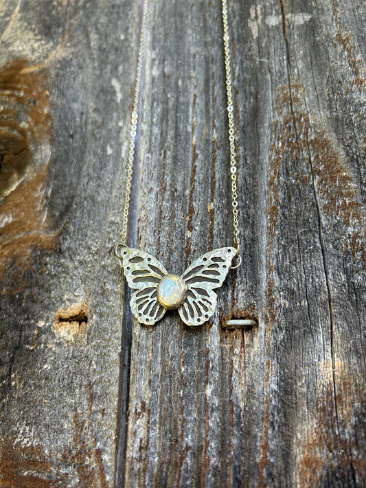 Moonstone Butterfly Necklace