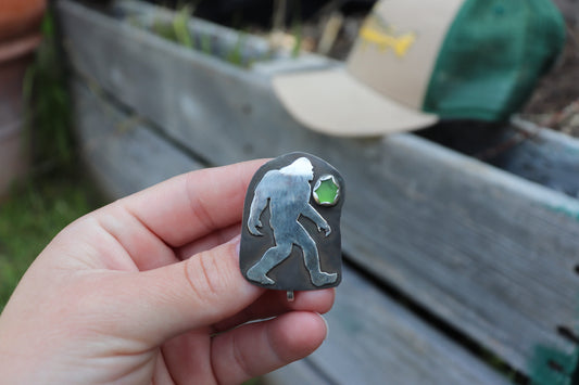 Green Sea Glass Bigfoot Clip (Baseball Hat)