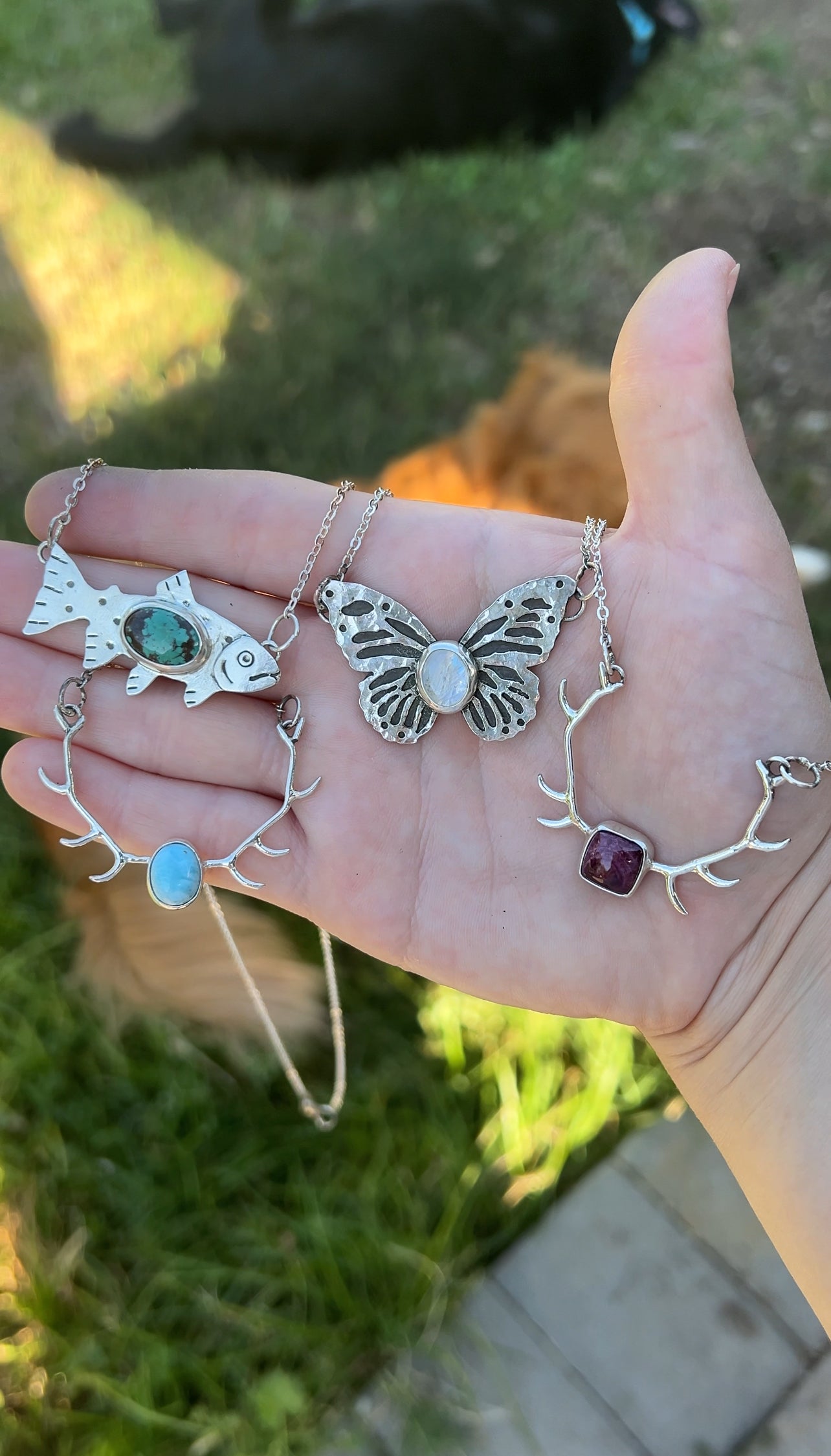 Moonstone Butterfly Necklace