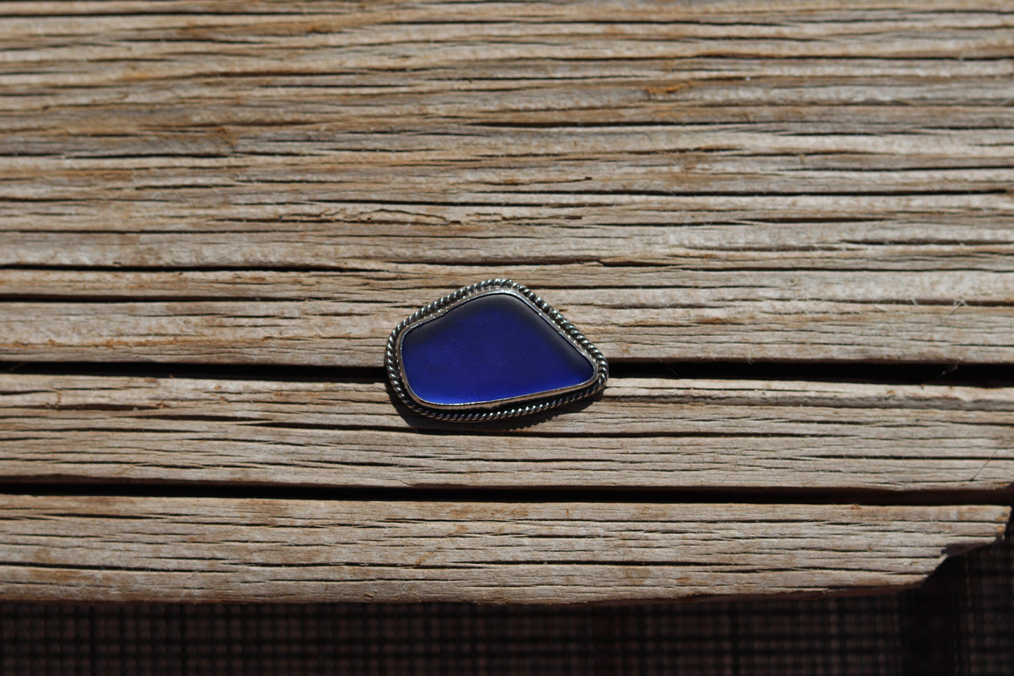 Geniune Leather Hat Band with Sea Glass Pendant