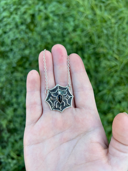Onyx Spider Web Necklace