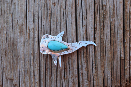 Turquoise Whale Shark Brim Fin (Baseball Cap)