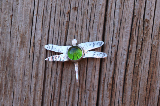 Peridot Dragonfly Hat Clip (Baseball Cap)