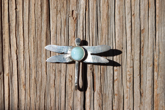 Larimar Dragonfly Hat Clip (Baseball Cap)