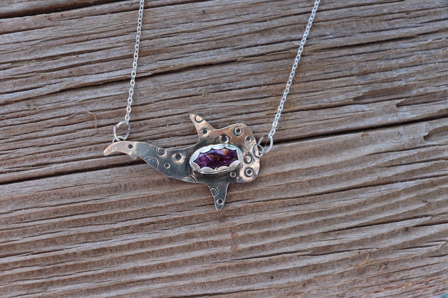 Purple Spiny Oyster Whale Shark Necklace