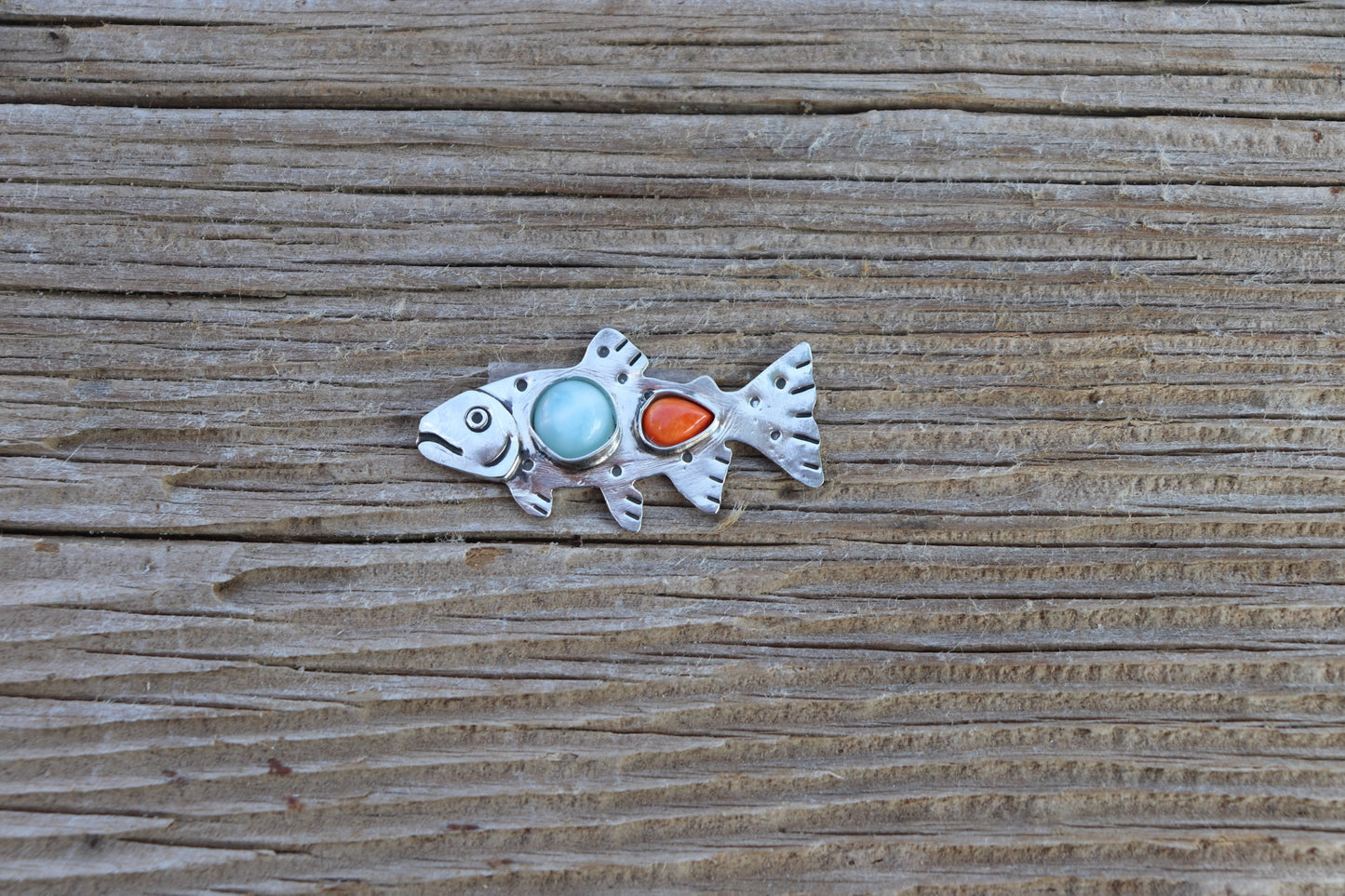 Larimar + Spiny Oyster Trout Made to Size Ring