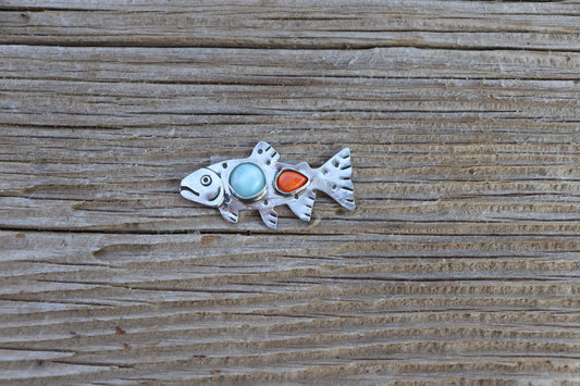 Larimar + Spiny Oyster Trout Made to Size Ring