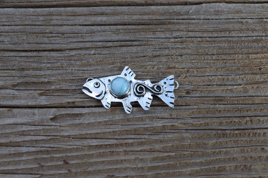 Larimar Swirl Trout Necklace
