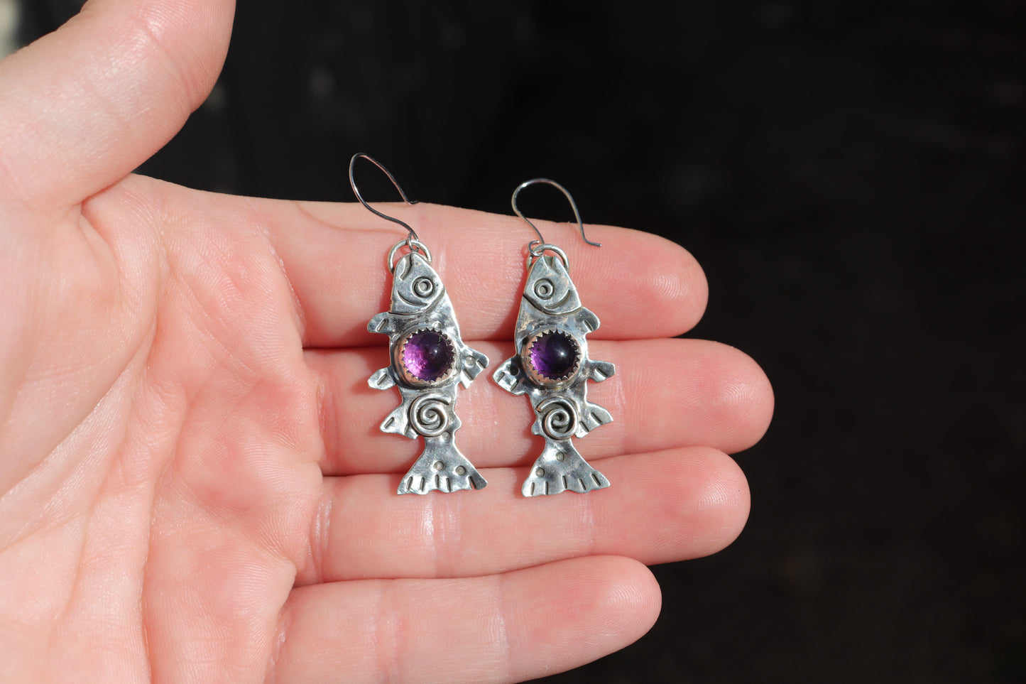 Amethyst Trout Earrings