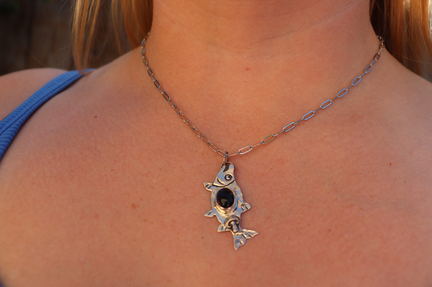 Salmon Mushroom Necklace