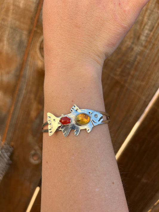 Citrine + Carnelian Trout Cuff