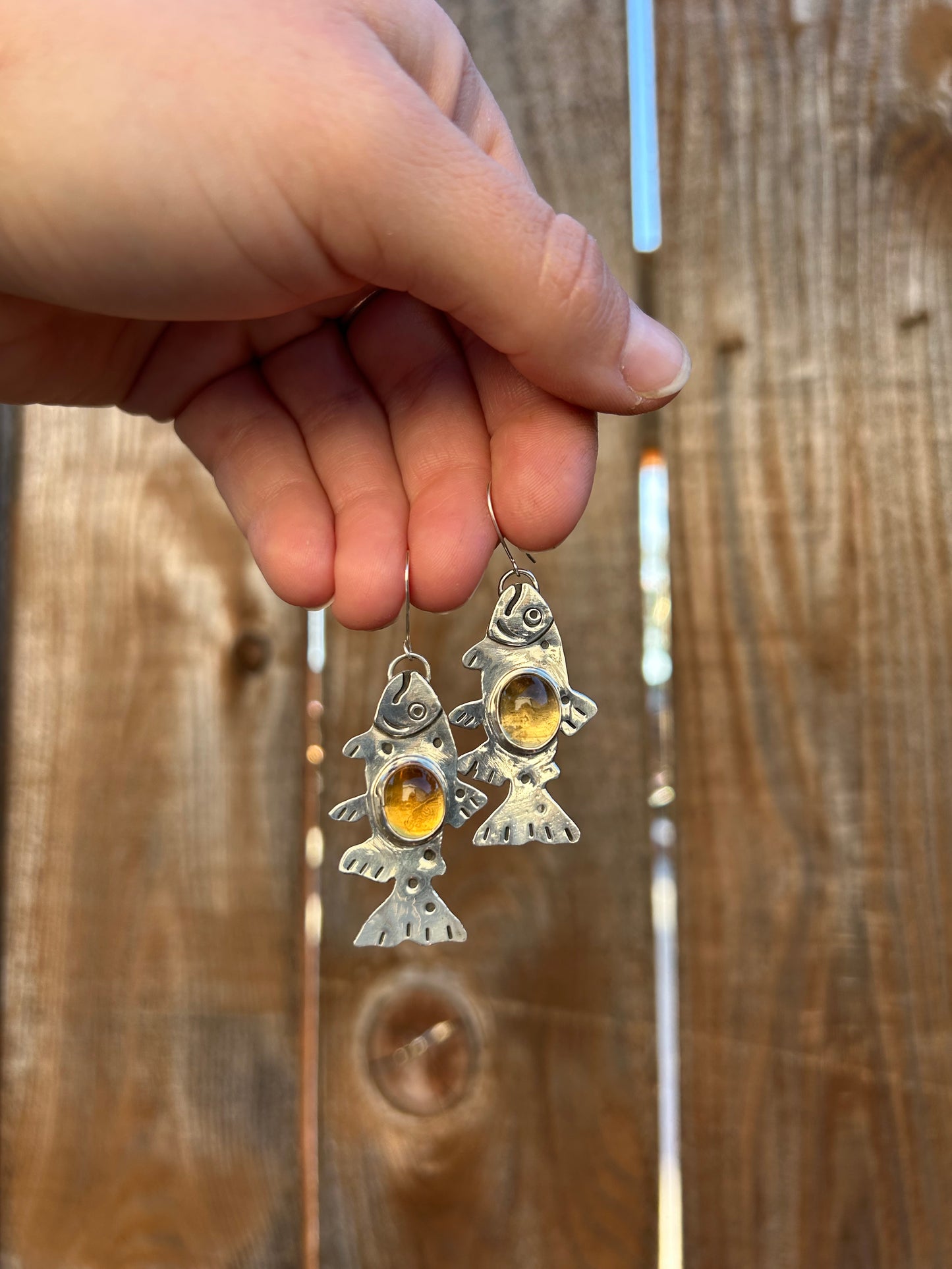 Citrine Trout Earrings