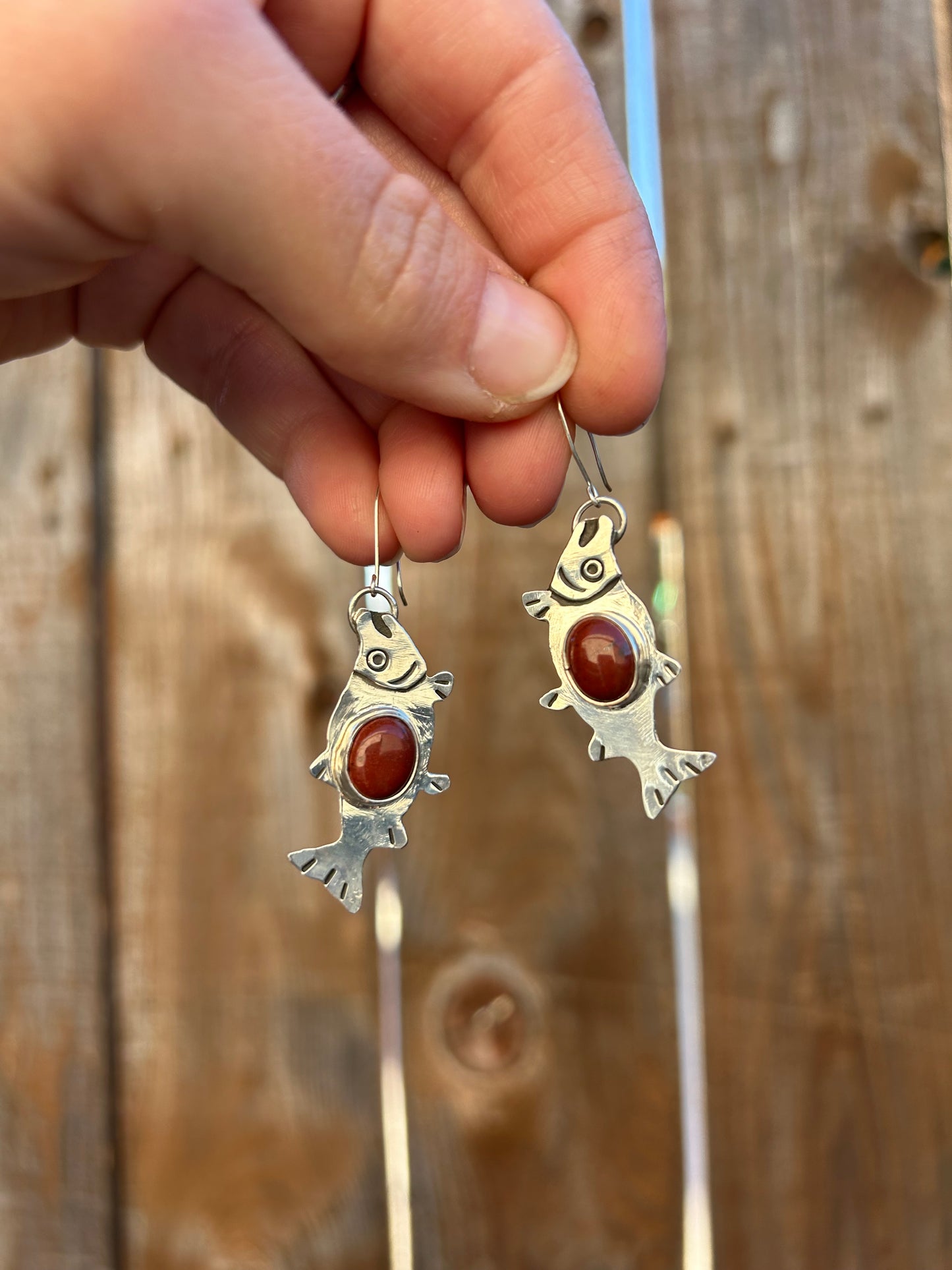 Red Jasper Salmon Earrings