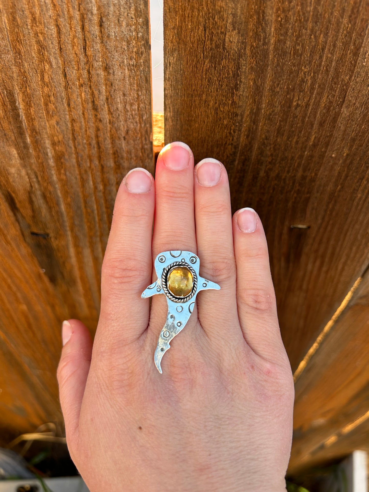 Made to Size Citrine Whale Shark Ring