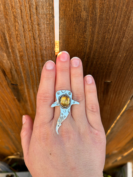 Made to Size Citrine Whale Shark Ring