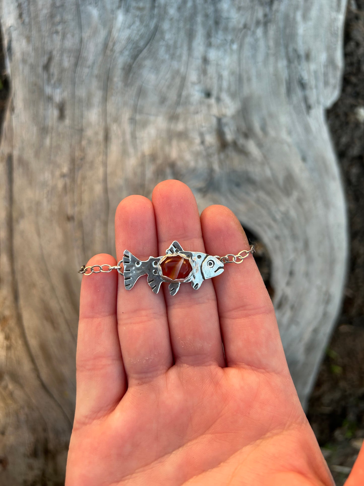 Red Banded Agate Trout Bracelet